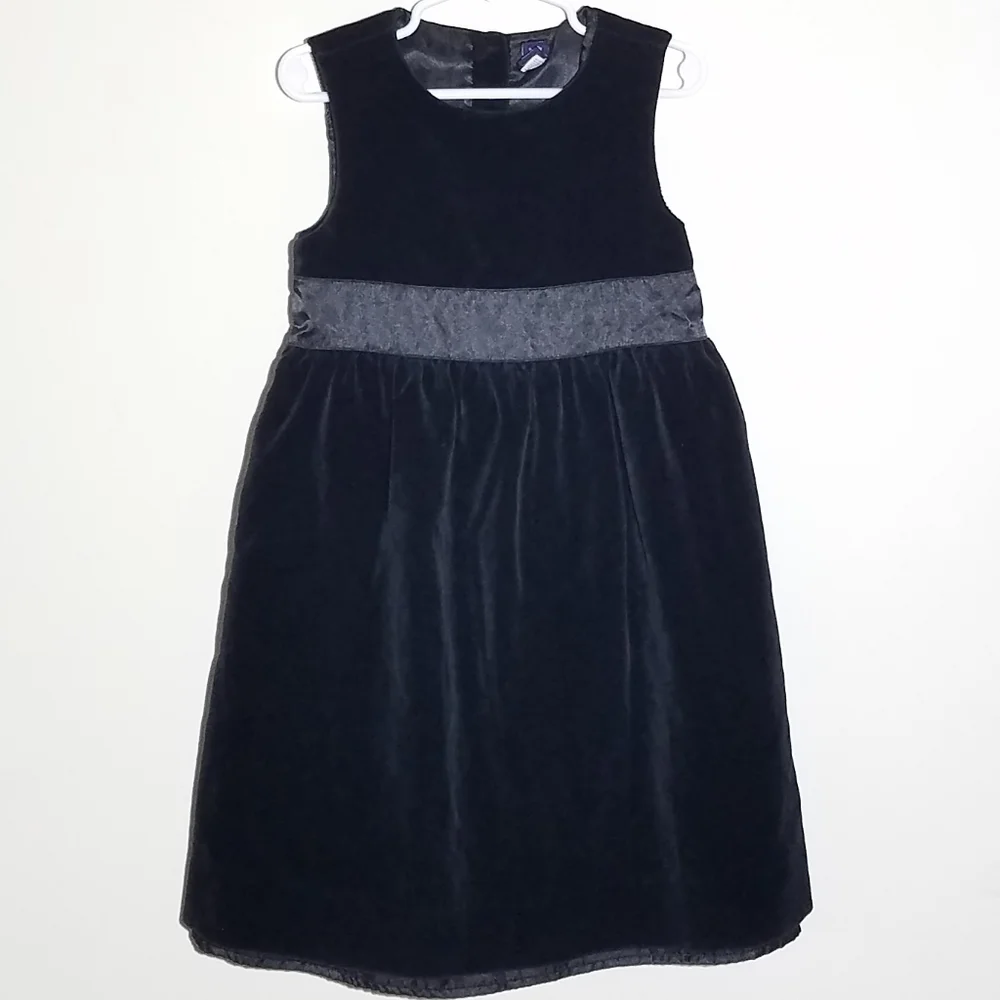 Gap Lined Black Velvet Funeral Formal Dress 5